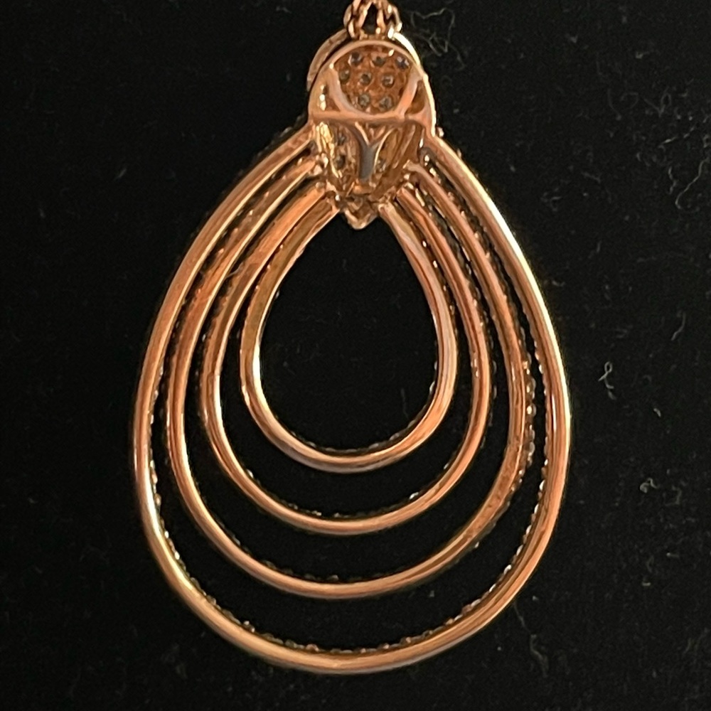 14KT ROSE GOLD DIAMOND PENDANT  NECKLACE - Picture 6 of 10
